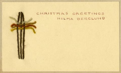 Christmas card with natural dye samples, Saint Paul, 1945