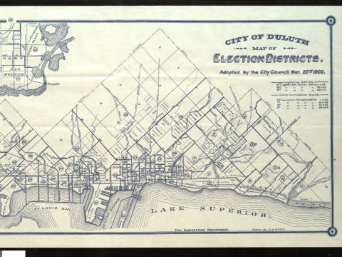 City of Duluth map of election districts, 1920