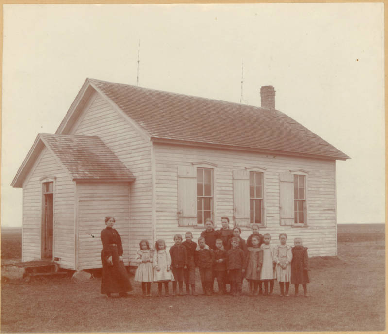 District 43 Country School, 1901 class photograph, Ann Township, Cottonwood County, Minnesota