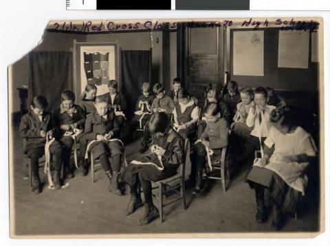 Junior Red Cross Class at the High School during World War I, Mankato, Minnesota