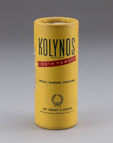 Kolynos Tooth Powder cardboard container, Dayton's Bluff Pharmacy, St. Paul, Minnesota