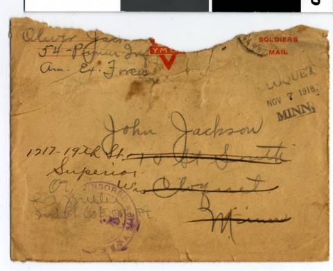 Oliver Jackson's letter home during World War I
