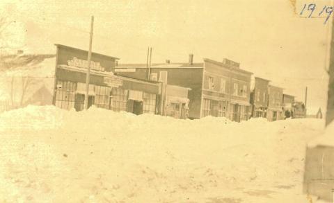 Main street after a blizzard, Chokio, Minnesota
