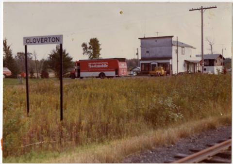 East Central Regional Library bookmobile visiting Cloverton, Minnesota