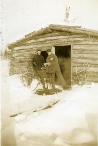 Getting bearings for Civilian Conservation Corps work as surveyor, Cook County, Minnesota