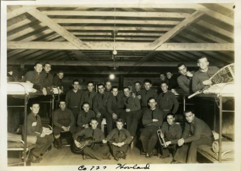 Inside the barracks of Civilian Conservation Corps camp, Hovland, Minnesota