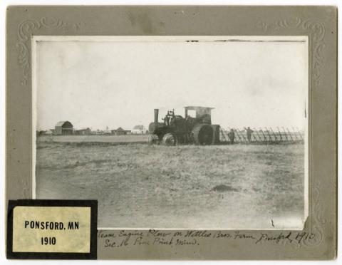 Steam engine plow on Wettles Brothers' farm north of Ponsford, Minnesota