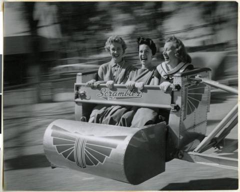 Women on The Scrambler, Excelsior Amusement Park, Excelsior, Minnesota