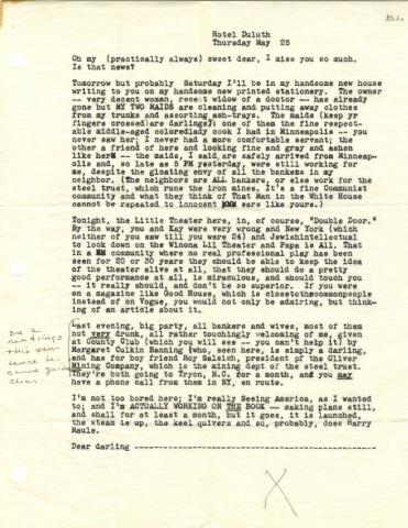 Letter written May 24, 1944 regarding his home and social life