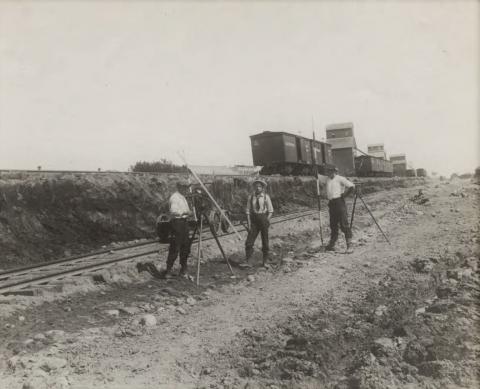 Surveyors E. J. Stiefel, I. L. Porter and G. R. Putnam, Morris, Minnesota