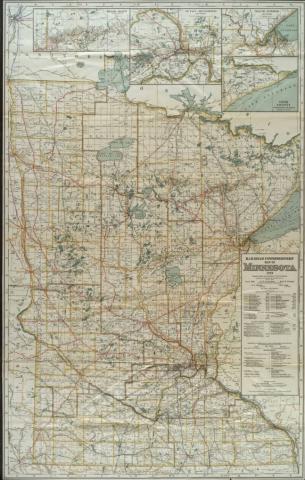 Railroad Commissioners' Map of Minnesota, 1919