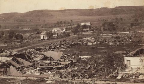 Residential area after the tornado
