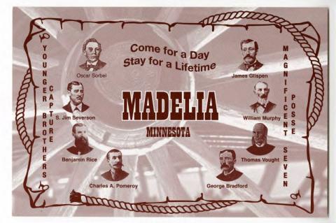 Commemorative postcard for the Younger Brothers Posse, Madelia