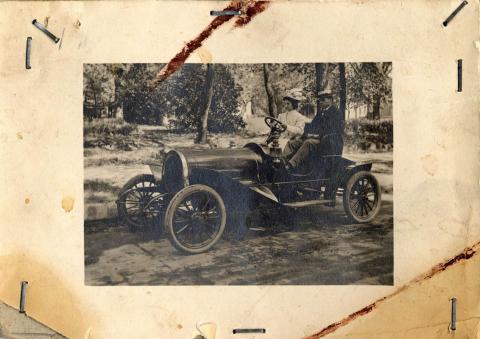 Woman driving Lincoln Fey in Car No. 4, Northfield, 1905
