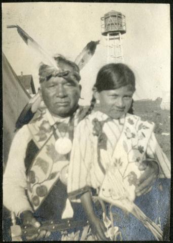 Chief Wah-wie-kum-ig and his grandchild