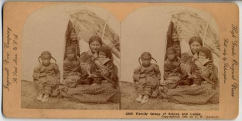Family Group of Sioux and Lodge, Minneapolis, Minnesota