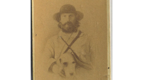 J. B. Wakefield and his dog