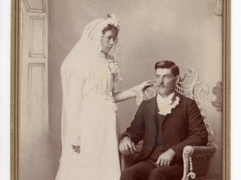 Belle Sogge and Arthur E. Johnson on their wedding day