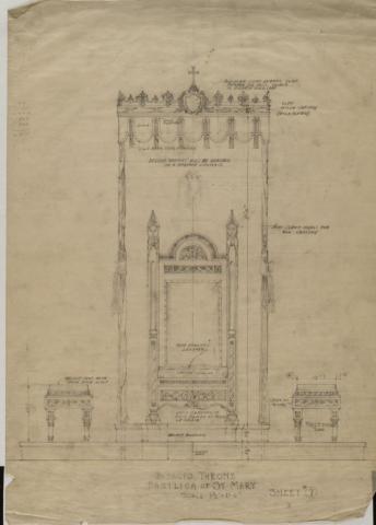 Building sketch of the bishop's throne