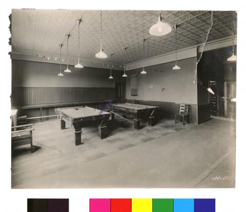 Central Branch pool tables, Minneapolis, 1892 - 1900