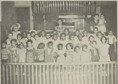 Photo of children at Sunday School class, circa 1950s/1960s