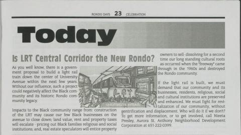 Is LRT Central Corridor the New Rondo? article text