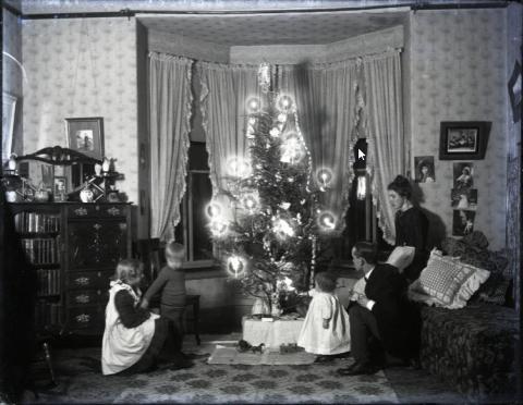 Holcombe family at Christmas time, Stillwater, Minnesota