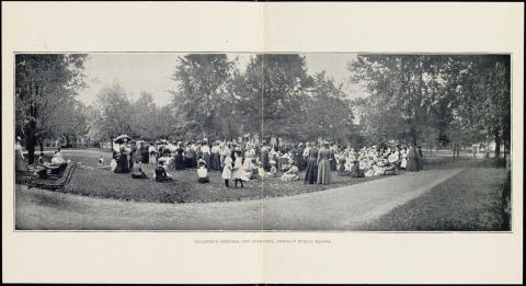 Children's exercises in a park