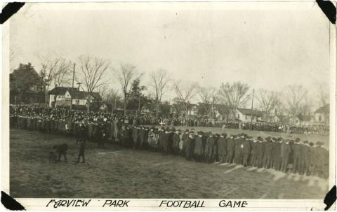 Farview Park football game and crowd