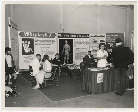 Educational booth about chiropractic medicine