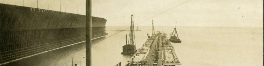 Construction of Ore Dock Six in Agate Bay, Two Harbors, Minnesota