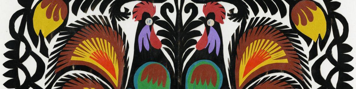 Wycinanki Gwiazda featuring Two Roosters, Winona, Minnesota