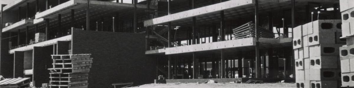 Construction with Crane at Southwest Minnesota State College, Marshall, Minnesota