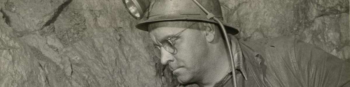 Soudan Mine, blasting preparations packing explosives, Soudan, Minnesota