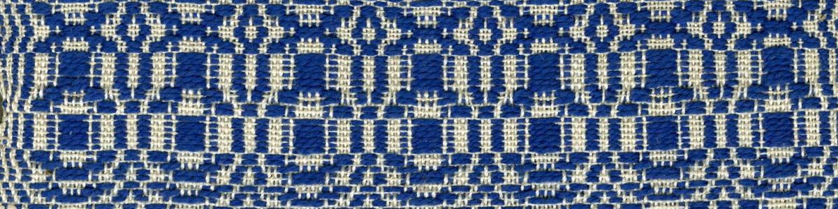 "Pine Bloom" draft and swatch, woven by Hilma Berglund, St. Paul, Minnesota