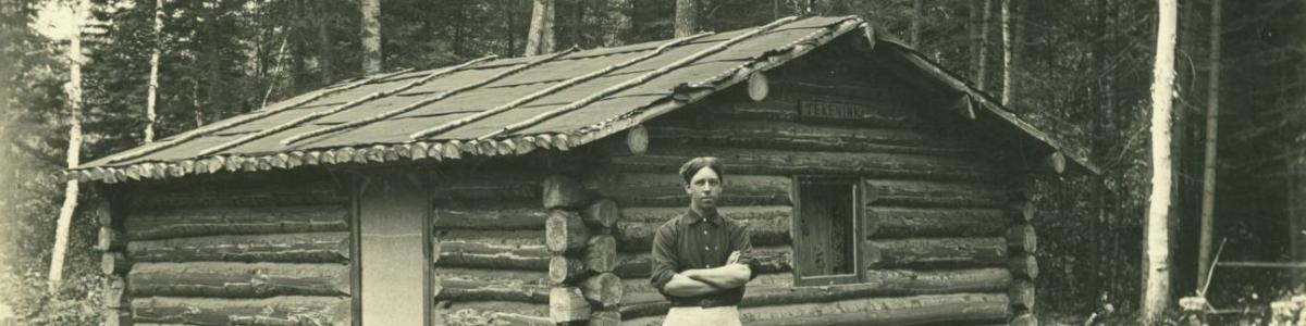 Haakon Bjornaas with a cabin in Lake of the Woods, Minnesota