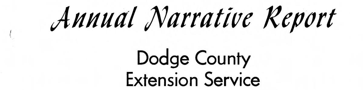 Annual Narrative Report Dodge County Extension Service 1968